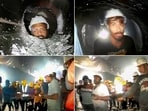 Uttarkashi: Visuals of workers trapped inside the Silkyara tunnel in Uttarkashi district, released by rescuers on Tuesday, Nov. 21, 2023. Uttarkashi: Visuals of workers trapped inside the Silkyara tunnel in Uttarkashi district, released by rescuers on Tuesday, Nov. 21, 2023.