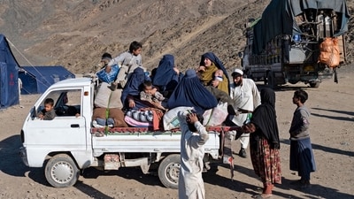 Afghan refugees at a makeshift camp near the Afghanistan-Pakistan Torkham border in Nangarhar province, days after their deportation from Pakistan. (AFP) Afghan refugees at a makeshift camp near the Afghanistan-Pakistan Torkham border in Nangarhar province, days after their deportation from Pakistan. (AFP)