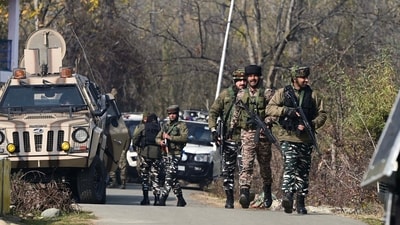 One officer was injured and has been shifted to a hospital. (PTI) One officer was injured and has been shifted to a hospital. (PTI)