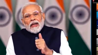 Prime Minister Narendra Modi addresses the G20 virtual summit, in New Delhi, Wednesday, Nov. 22, 2023. (PTI) Prime Minister Narendra Modi addresses the G20 virtual summit, in New Delhi, Wednesday, Nov. 22, 2023. (PTI)