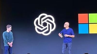 Sam Altman, left, appears onstage with Microsoft CEO Satya Nadella at OpenAI’s first developer conference, on Nov. 6, 2023, in San Francisco. (AP) Sam Altman, left, appears onstage with Microsoft CEO Satya Nadella at OpenAI’s first developer conference, on Nov. 6, 2023, in San Francisco. (AP)