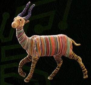 Artist Vishwanath Mallabadi Davangere's artworks, at this exhibition, are made out of eco-waste.