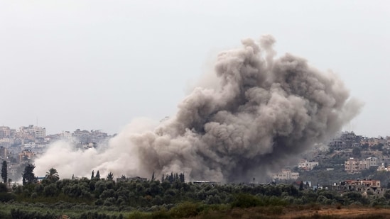 Israel-Hamas War: Smoke billowing after an Israeli strike in north Gaza. (AFP)