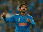 India's Kuldeep Yadav in action.