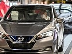 Britain's Prime Minister Boris Johnson visits the Nissan Motor Co. plant in Sunderland, Britain July 1, 2021. 