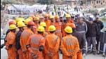Until each worker is evacuated through the pipe, a team of NDRF personnel will remain on the other side. (HT Photo)