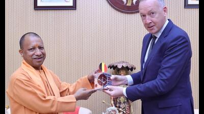 Belgian Ambassador to India Didier Vanderhasselt met Uttar Pradesh chief minister Yogi Adityanath on November 23. (Sourced)