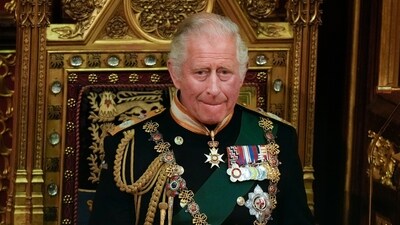 FILE - Prince Charles is seated next to the Queen's crown during the State Opening of Parliament, at the Palace of Westminster in London, May 10, 2022. On Tuesday, Nov. 7, 2023, King Charles III will sit on a gilded throne and read out the King’s Speech, a list of planned laws drawn up by the Conservative government and aimed at winning over voters ahead of an election next year. (AP) FILE - Prince Charles is seated next to the Queen's crown during the State Opening of Parliament, at the Palace of Westminster in London, May 10, 2022. On Tuesday, Nov. 7, 2023, King Charles III will sit on a gilded throne and read out the King’s Speech, a list of planned laws drawn up by the Conservative government and aimed at winning over voters ahead of an election next year. (AP)