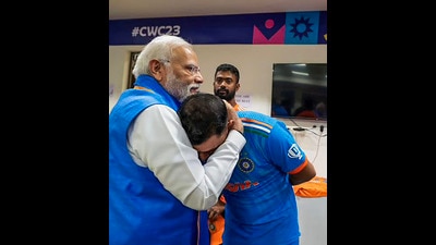 Prime Minister Narendra Modi with Indian cricketer Mohammed Shami. (PTI) Prime Minister Narendra Modi with Indian cricketer Mohammed Shami. (PTI)