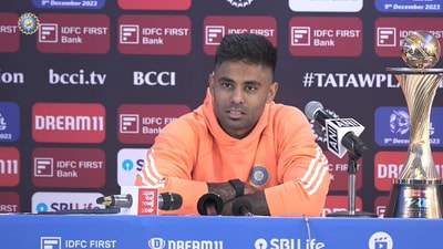 Suryakumar Yadav attending a press conference before India vs Australia T20Is Suryakumar Yadav attending a press conference before India vs Australia T20Is