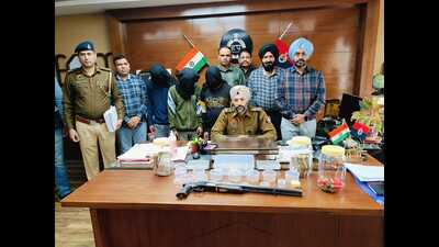 The accused in police custody in Ambala on Thursday. (HT Photo)