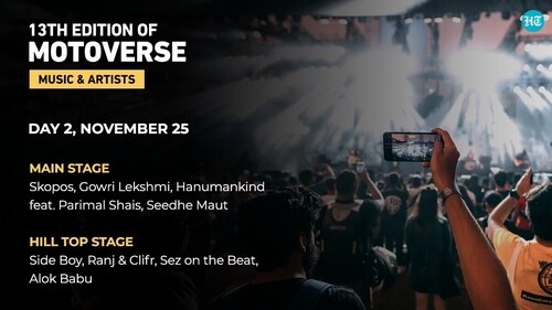 On Day 2 the Main Stage will come alive with performances by Skopos, Gowri Lekshmi, Hanumankind feat. (HT Photo) On Day 2 the Main Stage will come alive with performances by Skopos, Gowri Lekshmi, Hanumankind feat. (HT Photo)