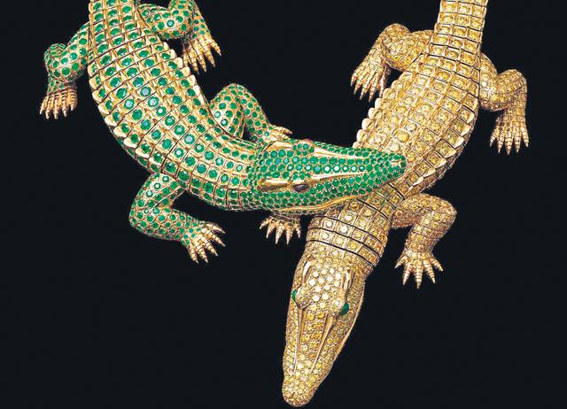 The OG Cartier crocodile necklace made for actor María Félix in 1975, with yellow diamonds, emeralds and rubies. (Shutterstock) The OG Cartier crocodile necklace made for actor María Félix in 1975, with yellow diamonds, emeralds and rubies. (Shutterstock)