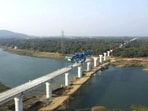 Works of first river bridge on bullet train corridor gain momentum