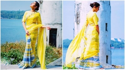 Sara Ali Khan radiates elegance in a stunning yellow handloom saree at IFFI 2023 (Instagram/@saraalikhan95) Sara Ali Khan radiates elegance in a stunning yellow handloom saree at IFFI 2023 (Instagram/@saraalikhan95)