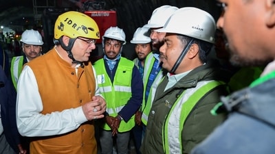 Earlier on Thursday, Uttarakhand Chief Minister Pushkar Singh Dhami monitored the rescue operations which entered the final phase. He also met the members of the central agencies and the state administration, who have been continuously conducting rescue operations to safely bring out the workers. (ANI)