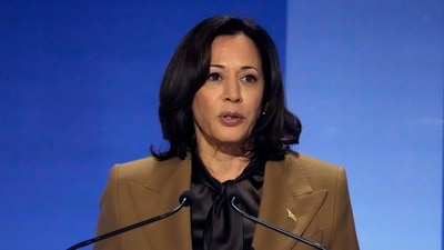 Vice President Kamala Harris speaks during the Asia-Pacific Economic Cooperation (APEC) conference,Thursday, Nov. 16, 2023, in San Francisco. (AP) Vice President Kamala Harris speaks during the Asia-Pacific Economic Cooperation (APEC) conference,Thursday, Nov. 16, 2023, in San Francisco. (AP)