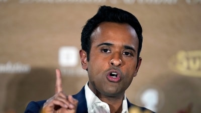 FILE - Republican presidential candidate businessman Vivek Ramaswamy speaks during the Family Leader's Thanksgiving Family Forum, Nov. 17, 2023, in Des Moines, Iowa. (AP Photo/Charlie Neibergall, File) (AP) FILE - Republican presidential candidate businessman Vivek Ramaswamy speaks during the Family Leader's Thanksgiving Family Forum, Nov. 17, 2023, in Des Moines, Iowa. (AP Photo/Charlie Neibergall, File) (AP)