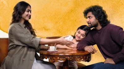 Mrunal Thakur and Nani in a still from Hi Nanna Mrunal Thakur and Nani in a still from Hi Nanna