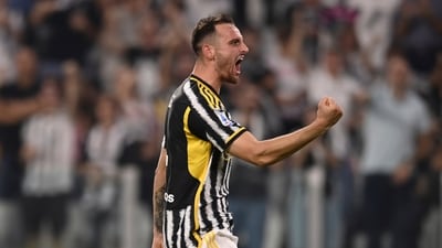 Juventus' Federico Gatti celebrates a goal. (AP) Juventus' Federico Gatti celebrates a goal. (AP)