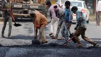 Mohalu DC took stock of the ongoing work to repair the 7.2-km Dera Bassi-Barwala road. (HT File)