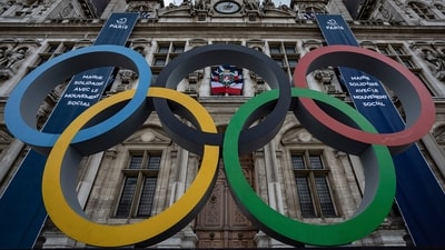 FILE - The Olympic rings in front of the Paris City Hall, in Paris, Sunday, April 30, 2023. France’s military is planning to contribute 15,000 soldiers to the massive security operation for next year's Paris Olympics, it was reported on Thursday, Nov. 23, 2023. (AP Photo/Aurelien Morissard, File) (AP) FILE - The Olympic rings in front of the Paris City Hall, in Paris, Sunday, April 30, 2023. France’s military is planning to contribute 15,000 soldiers to the massive security operation for next year's Paris Olympics, it was reported on Thursday, Nov. 23, 2023. (AP Photo/Aurelien Morissard, File) (AP)