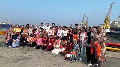 Students from universities and colleges of Jammu and Kashmir visiting a dockyard in Mumbai on Thursday. Nearly 780 girl students are on an educational odyssey on the Gyanodaya Express, exploring destinations across the country. (HT Photo) Students from universities and colleges of Jammu and Kashmir visiting a dockyard in Mumbai on Thursday. Nearly 780 girl students are on an educational odyssey on the Gyanodaya Express, exploring destinations across the country. (HT Photo)