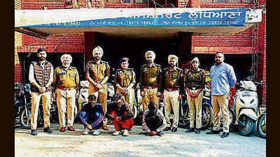 The accused in the custody of Division Number 2 police in Ludhiana. (HT PHOTO)