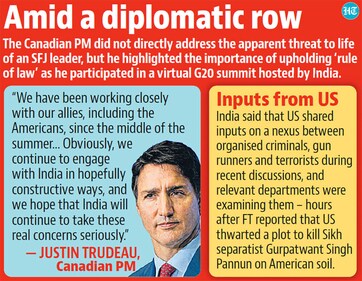 “We have been working closely with our allies, including the Americans, since the middle of the summer... we continue to engage with India in hopefully constructive ways”, said the Canadian PM. “We have been working closely with our allies, including the Americans, since the middle of the summer... we continue to engage with India in hopefully constructive ways”, said the Canadian PM.