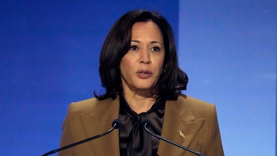 Vice President Kamala Harris speaks during the Asia-Pacific Economic Cooperation (APEC) conference,Thursday, Nov. 16, 2023, in San Francisco. (AP)
