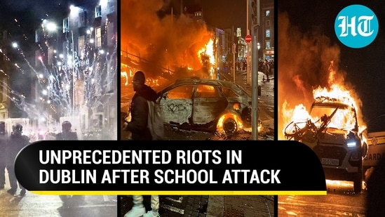 Dublin: Riot Police Attacked,Vehicles Torched,Shops Looted Over Stabbing Of Kids