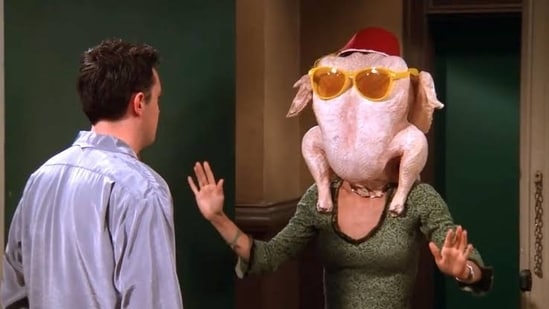 Courtney Cox recreates iconic Friends Turkey dance in hilarious Instagram video. (NBC)