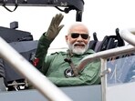 Prime Minister Narendra Modi takes a sortie on Tejas aircraft at Hindustan Aeronautics Limited (HAL) site in Karnataka's Bengaluru.