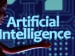 Artificial Intelligence words are seen in this illustration taken in March.