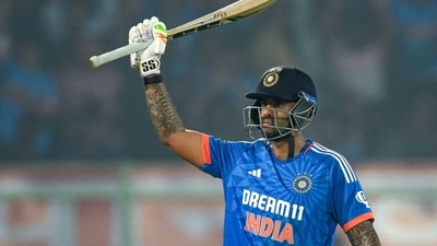 India's captain Suryakumar Yadav celebrates after scoring a half-century (50 runs) during the first Twenty20 international cricket match between India and Australia (AFP) India's captain Suryakumar Yadav celebrates after scoring a half-century (50 runs) during the first Twenty20 international cricket match between India and Australia (AFP)