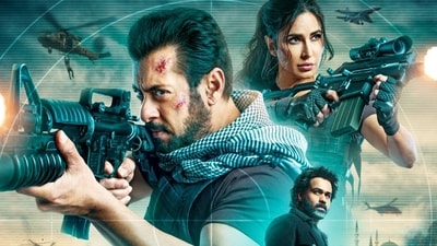 Salman Khan, Katrina Kaif, and Emraan Hashmi on the poster of Tiger 3 Salman Khan, Katrina Kaif, and Emraan Hashmi on the poster of Tiger 3