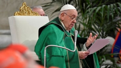 Pope Francis leads the holy Mass in St. Peter's Basilica. (Reuters)