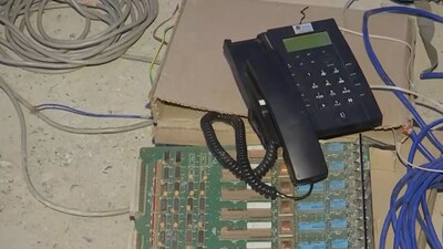 Landline facility set up for trapped workers (ANI) Landline facility set up for trapped workers (ANI)