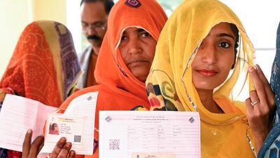 Voters stand in a queue to cast their vote for the Rajasthan Assembly elections in Ajmer on Saturday. (ANI) Voters stand in a queue to cast their vote for the Rajasthan Assembly elections in Ajmer on Saturday. (ANI)
