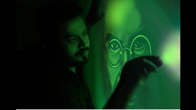 What sets Vivek Patil and his team of eight members, including the artist’s wife (creative head), a technical head, co-performers, a content writer, and voiceover artists, unique is the sheer scale of their canvas. (HT PHOTO)