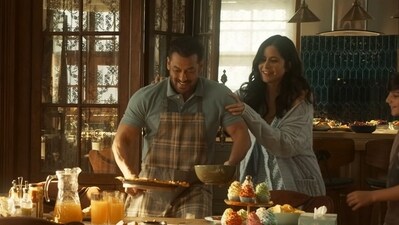 Salman Khan and Katrina Kaif in a still from Tiger 3. Salman Khan and Katrina Kaif in a still from Tiger 3.
