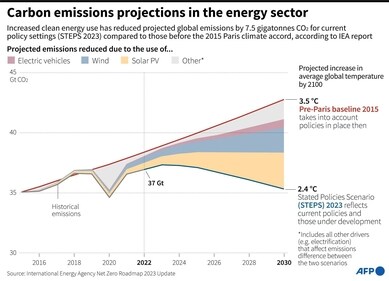 The International Energy Agency warned of a peak in oil and gas demand by 2030. (CREDIT: AFP)