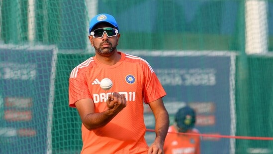 India's Ravichandran Ashwin during a practice session (ICC Twitter)