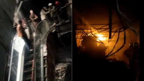 The cause of the blaze at the shopping mall was not immediately clear.