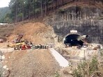 Vertical drilling started at the Uttarkashi tunnel site on Sunday. Vertical drilling started at the Uttarkashi tunnel site on Sunday.