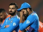 India's Virat Kohli and Rohit Sharma look dejected after losing the ICC Cricket World Cup final 