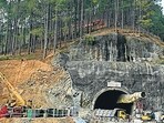 Rescue personnel work at the collapsed under construction Silkyara tunnel in the Uttarkashi district on Saturday. (AFP) Rescue personnel work at the collapsed under construction Silkyara tunnel in the Uttarkashi district on Saturday. (AFP)
