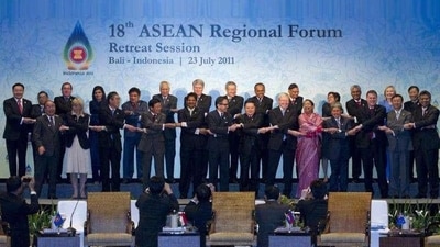 Ministers pose before retreat session on Asean Regional Forum at Nusa Dua, Bali, Indonesia. Ministers pose before retreat session on Asean Regional Forum at Nusa Dua, Bali, Indonesia.