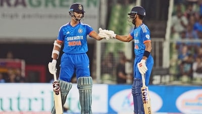 Yashasvi Jaiswal and Ruturaj Gaikwad during 2nd T20I match against Australia at Greenfield International Stadium in Thiruvananthapuram on Sunday (BCCI Twitter) Yashasvi Jaiswal and Ruturaj Gaikwad during 2nd T20I match against Australia at Greenfield International Stadium in Thiruvananthapuram on Sunday (BCCI Twitter)