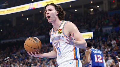 Nov 25, 2023; Oklahoma City, Oklahoma, USA; Oklahoma City Thunder guard Josh Giddey. Mandatory Credit: Alonzo Adams-USA TODAY Sports (USA TODAY Sports via Reuters Con)